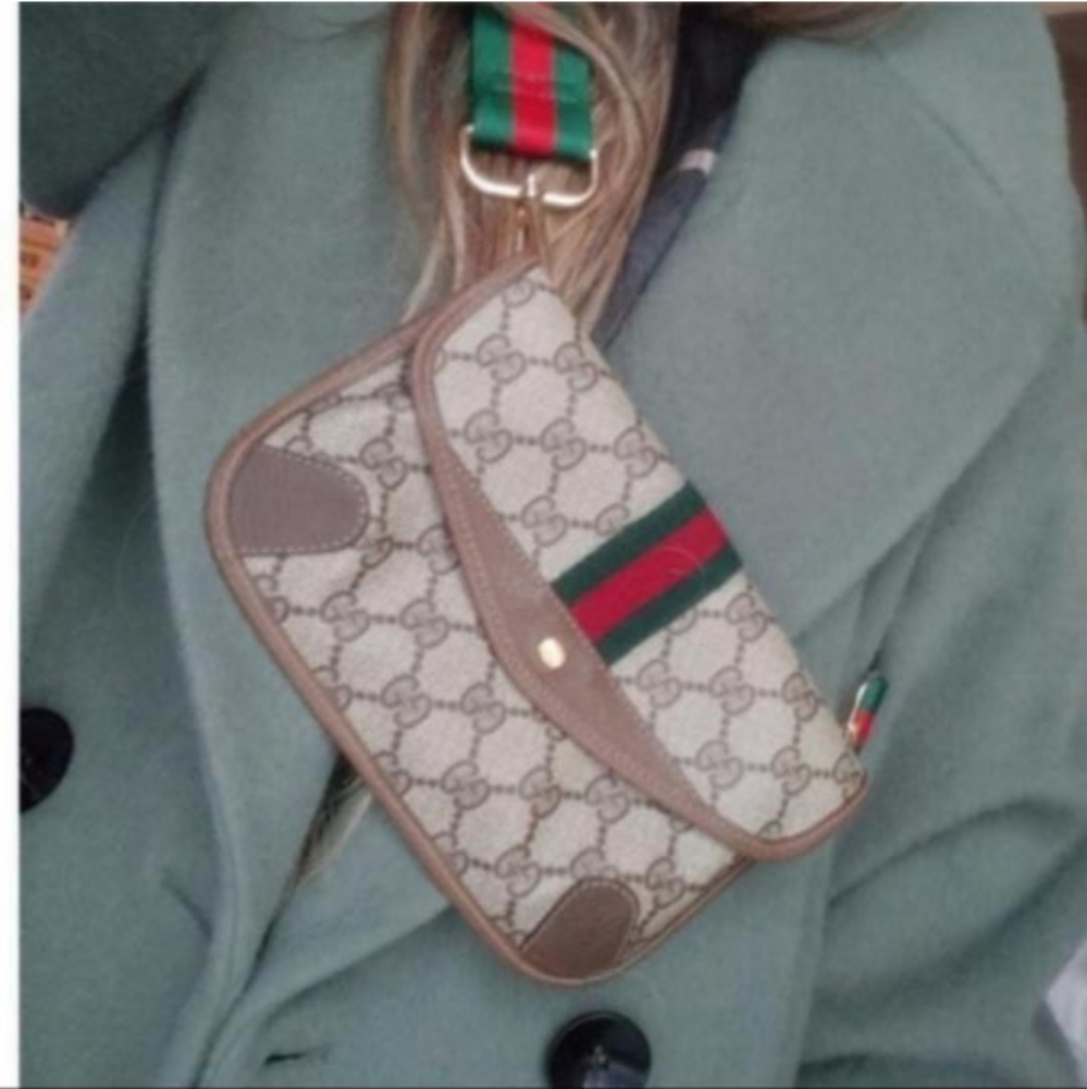 Authentic Vintage Gucci GG Monogram Web Ophidia Neo Clutch Fanny Bum Waist Belt - Picture 3 of 12